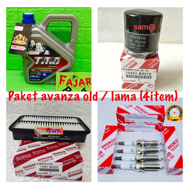 Oli mesin toyota TMO 10W-40 4L / paket filter + busi + oli avanza xenia lama