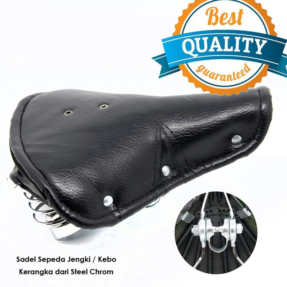 Sadel / Jok Sepeda Jengki / Sepeda Kebo / Sepeda Jadul dengan Pegas / Per - Black (KODE T6086)