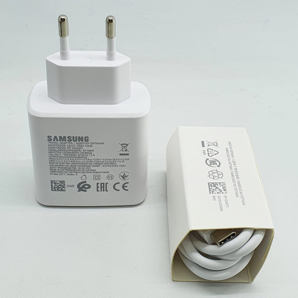 Charger Samsung Note 20 / S20 / S21 ( 45 Watt / Super Fast Charging ) Type C Original 100%