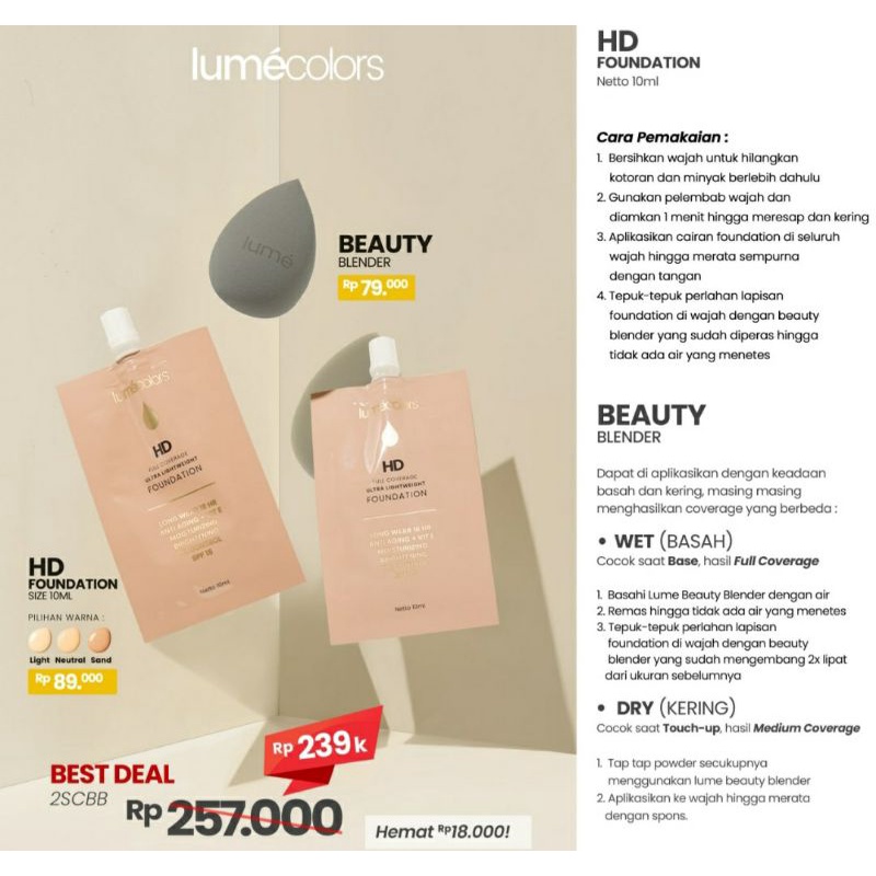 Distributor Agen Resmi Reseller LumeColors Bandung Halal BPOM Paket Hemat Bundling Alas Bedak Founda