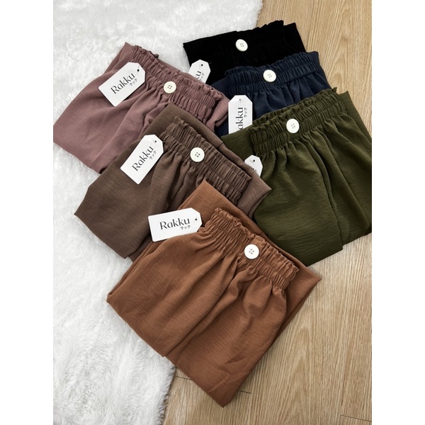 Celana Kulot Crinkle Kancing 562 Premium Kekinian