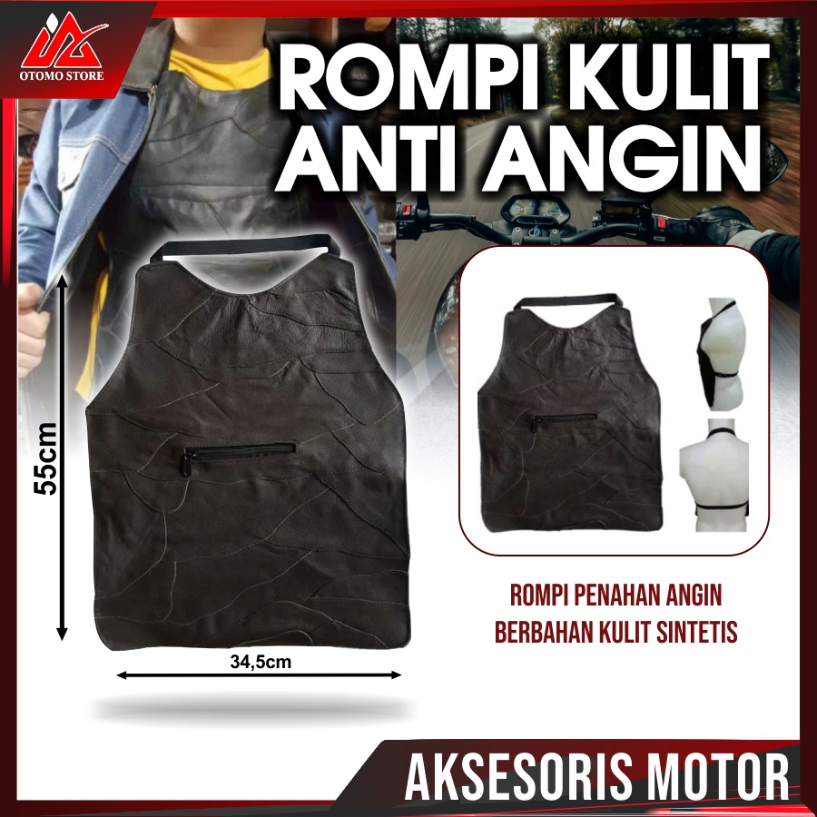 ROMPI KULIT VEST PENAHAN ANGIN Motor Pelindung Dada 1 Sisi Saku Depan Murah Berkualitas