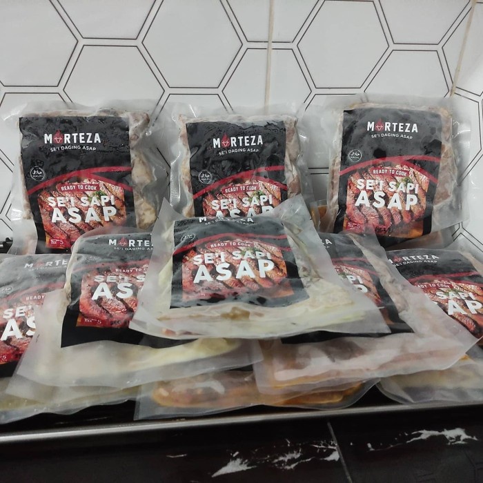

sei sapi asap original merk morteza - sambal matah, 500gr - BARU