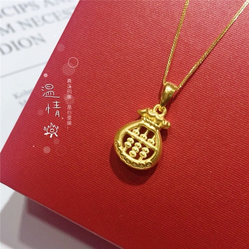 [Ready Stock]Fashion Gold Plated Abacus Pendant Characteristic Fortunate Necklace