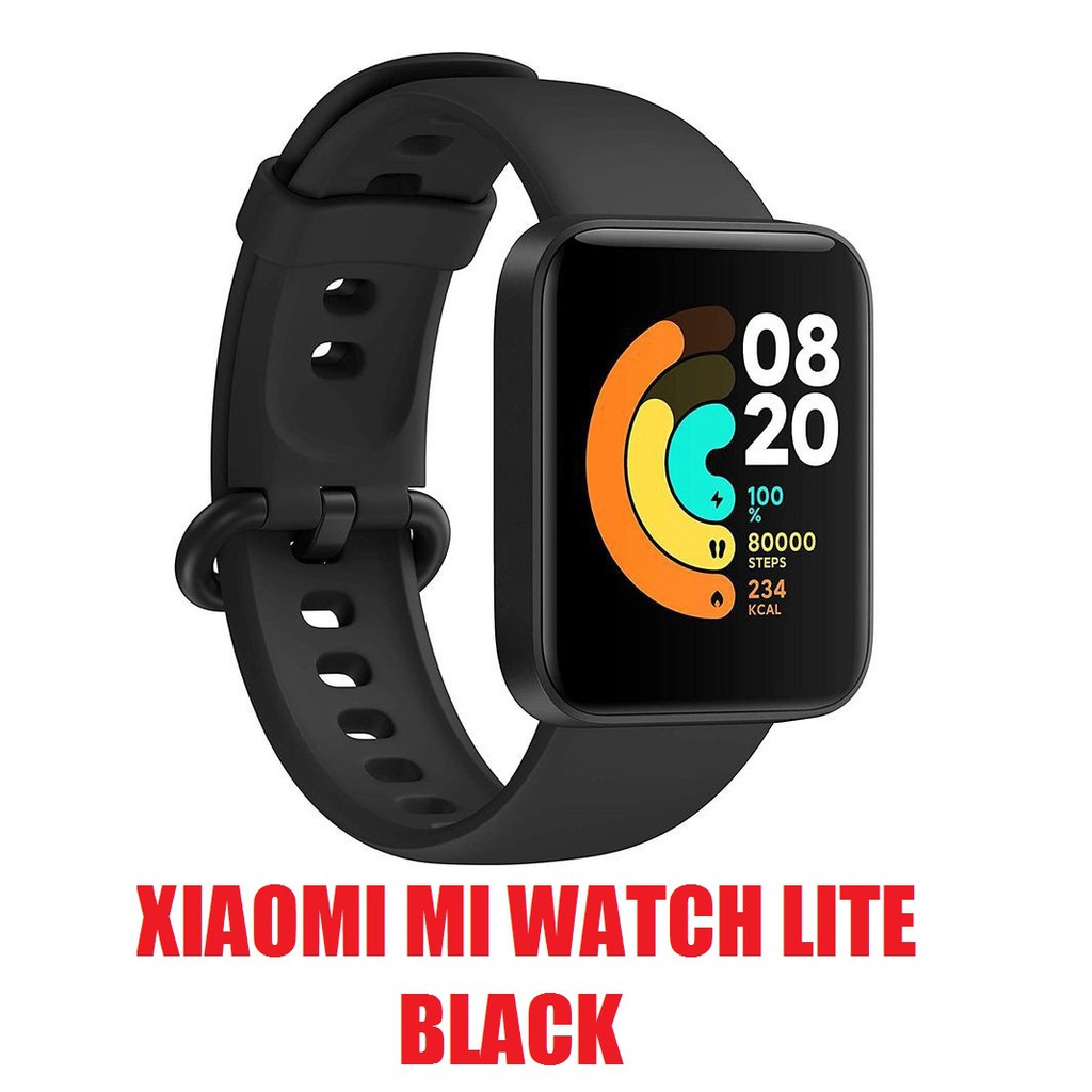 XIAOMI Redmi Mi Watch Lite SMARTWATCH GPS SMART WATCH JAM TANGAN PINTAR SPORT MI BAND MIBAND 4 5 6-MI WATCH LITE HITAM