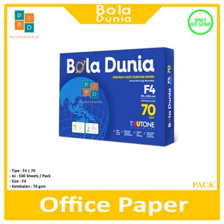 BOLA DUNIA - Kertas Fotocopy F4 70 Gram Office Paper Print - Rim