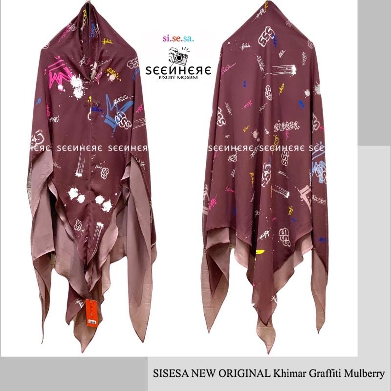 [𝐒𝐄𝐄𝐍𝐇𝐄𝐑𝐄] SISESA NEW ORIGINAL Khimar Graffiti Mulberry Burst