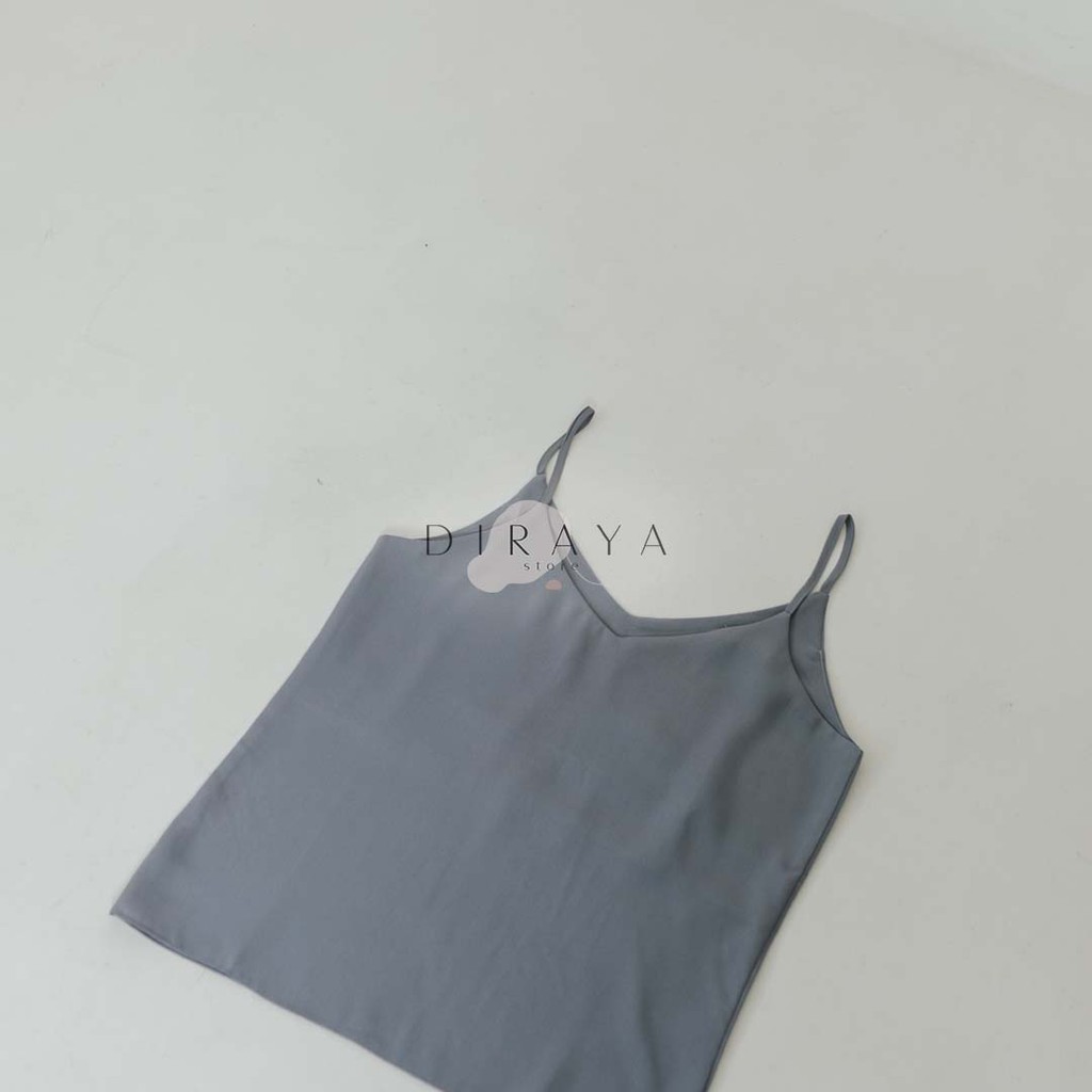 Diraya Tank Top Korean Style Bahan Crepe Catarina Premium-Abu Tua