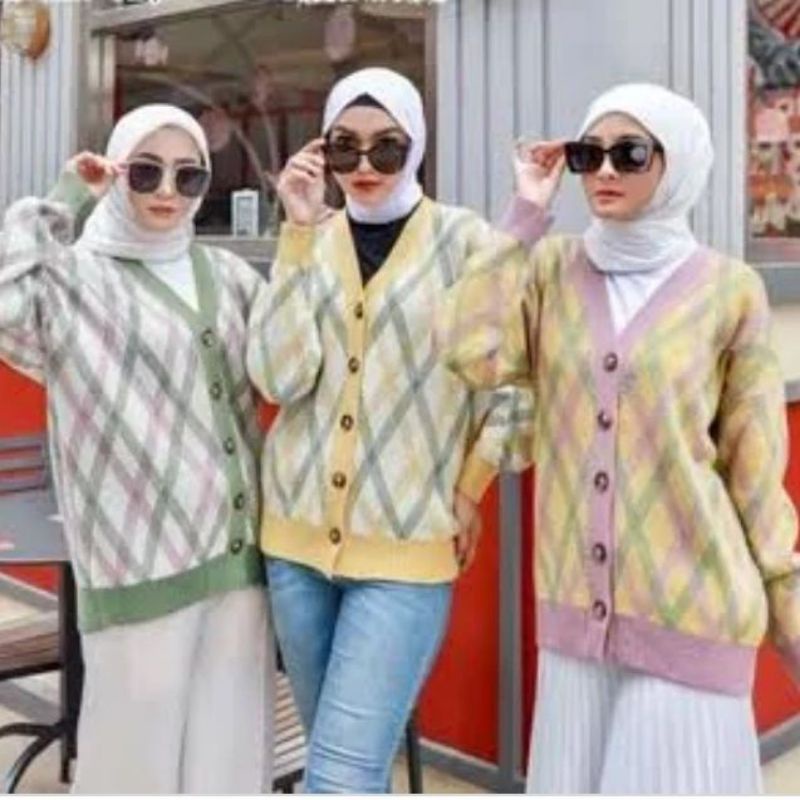 rajut tebal rainbow cardy