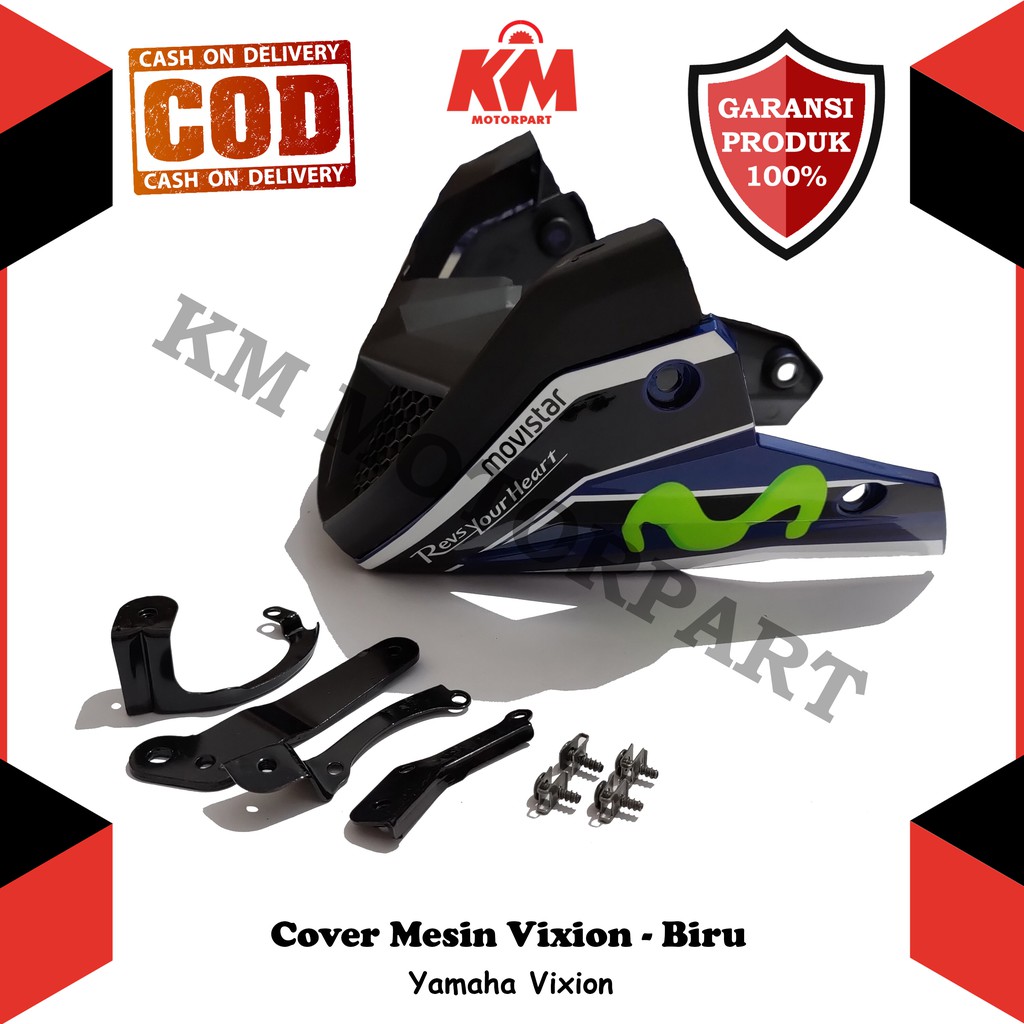 Cover Mesin Engine Old New NVL NVA Tutup Vixion Nemo Movistar Merah Hitam Putih Biru