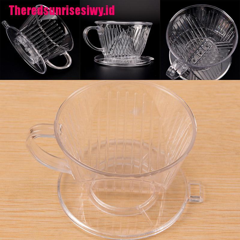 %Home &amp; living%%Clear Coffee Filter Cup Cone Drip Dripper Maker Brewer Holder Plastic Reusable