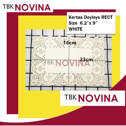 [100 Pcs] Kertas Doyleys/ doilies Persegi Panjang  - Kertas Renda / Alas Brownies