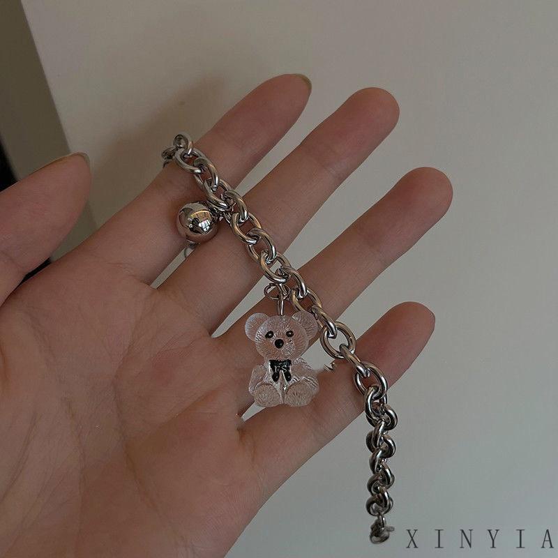 【COD】Gelang Tangan Transparan Motif Kartun Beruang Untuk Wanita