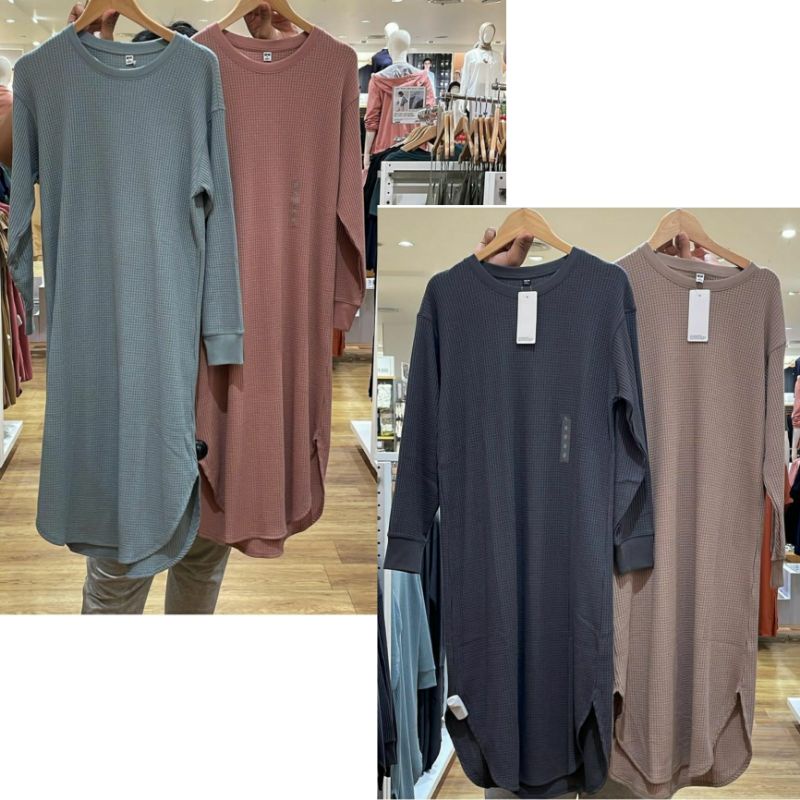 (JASA TITIP) UNIQLO DRESS WAFFLE / SWEATER LONG / SWEATER WAFFLE BEST SELLER ORIGINAL STORE (SALE 70