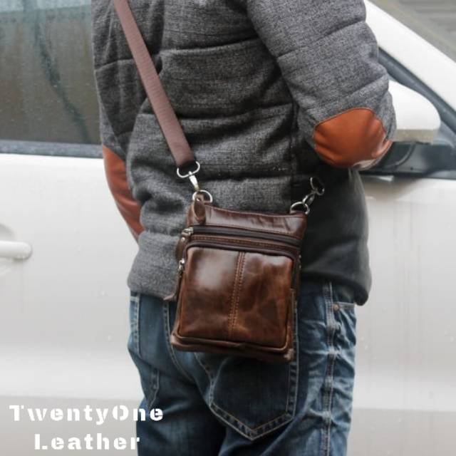 Tas Selempang Pria / Tas Kulit Sapi Asli Original Napoleon