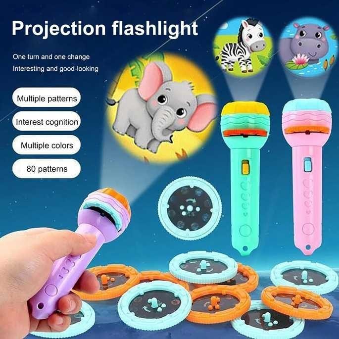 HZ Mainan Proyektor Anak Senter Lampu malam 24 Gambar / Flashlight Projector Torch Lamp