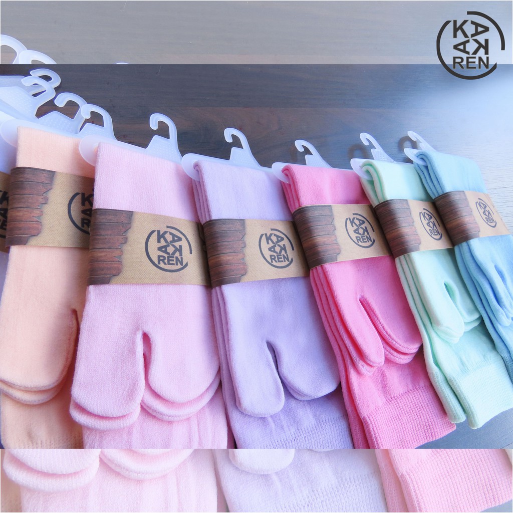 Kakaren Kaos Kaki Jempol Motif Polos &amp; Tapak Hitam wanita Muslimah murah