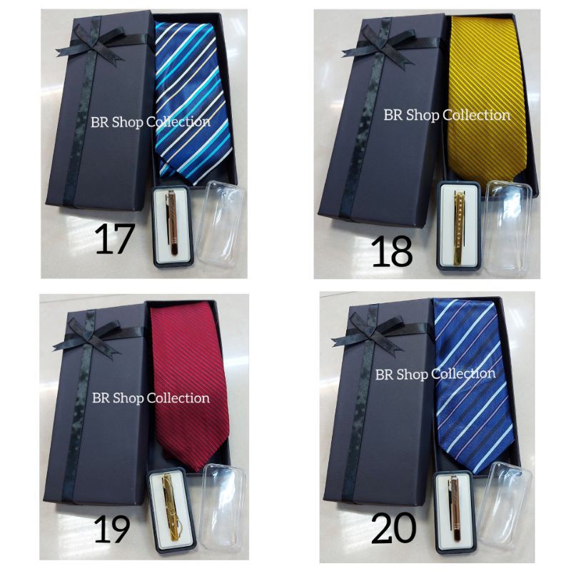 Paket Dasi Jepit Dasi Box Hadiah Lengkap - Paket Hadiah - Souvenir - Hadiah Dosen - Kado Guru - Gift