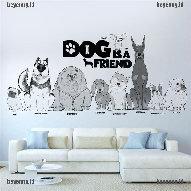 Bey Stiker Dinding Gambar Anjing Tulisan Dog Is A Friend Untuk Dekorasi Rumah