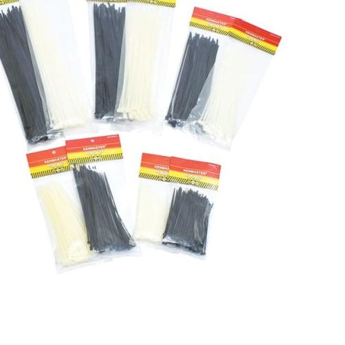 

❀ Kenmaster Cable Ties 3.6X20cmX50Pcs Black + White ( 2 Pack ) ➶