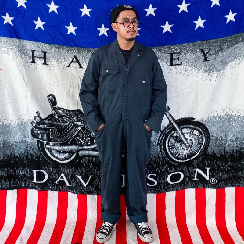 Vintage Dickies Coverall Long sleeve Dark Navy Black Label