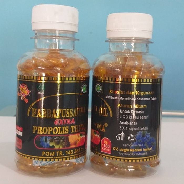 HABBATUSSAUDA OIL EXTRA PROPOLIS TRIGONA PAKET 2 botol isi 100 POM TR