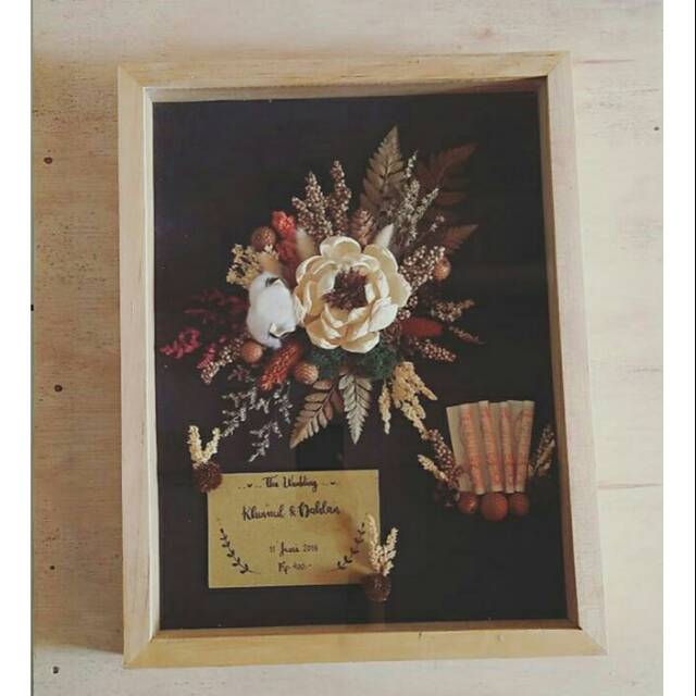 Mahar Premium Frame 3D - Mahar Rustic Bunga Kering