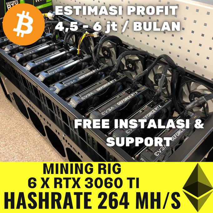 Mining Rig Crypto 6 Gpu Rtx 3060 Ti Siap Pakai