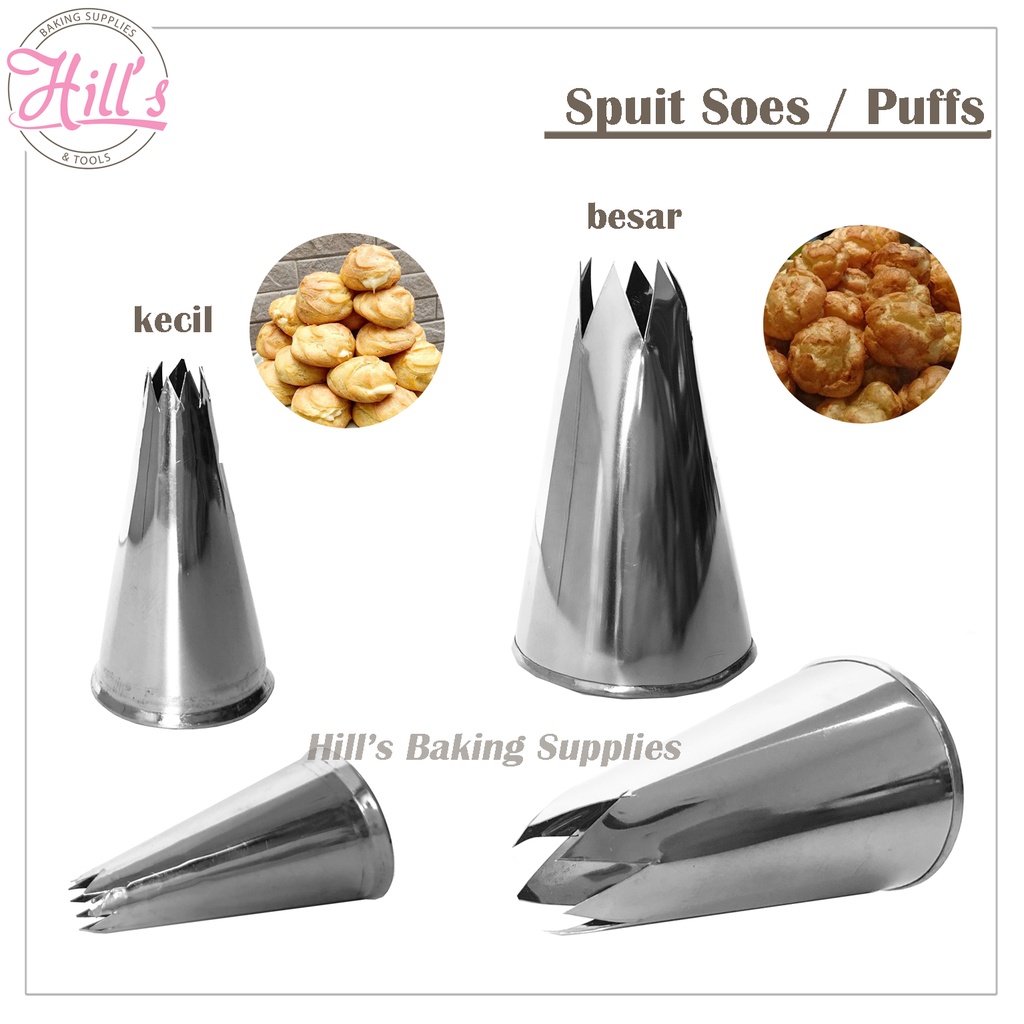 SPUIT SOES BESAR KECIL / KUE SUS / PUFF / ECLAIR / CHURROS / CETAKAN KUE SUS