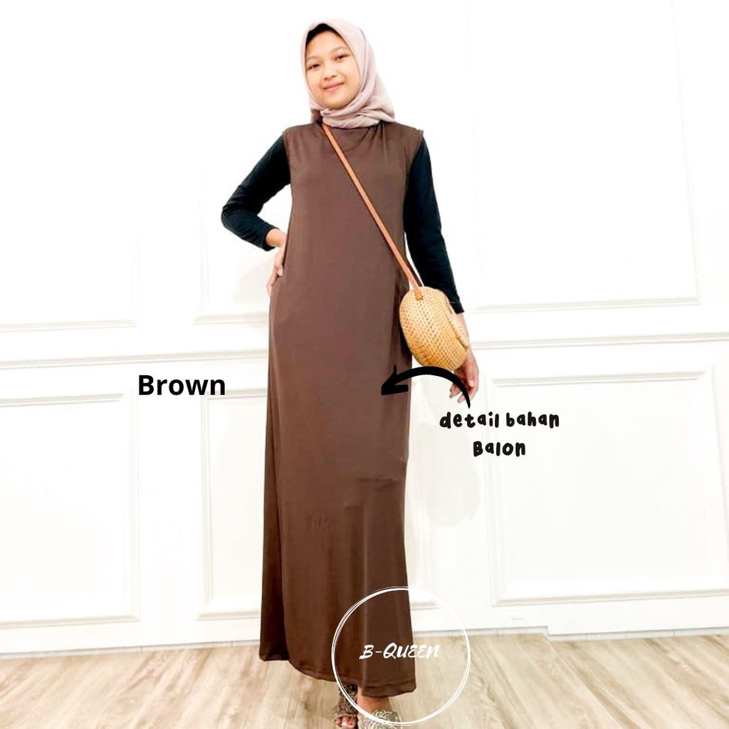 INNER DRESS SPAN SIZE M L XL XXL / GAMIS MANGSET TANPA LENGAN / INNER DRESS SLEEVELEES / INNER DREES TURLENECK TERMURAH (COD )