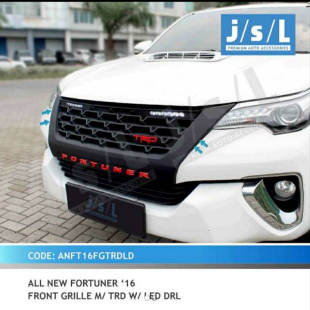 Grill depan lampu all new Fortuner model TRD with led lamp jsl