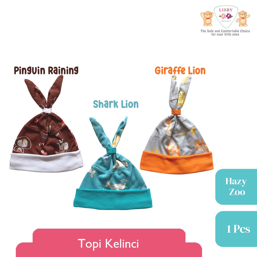 Libby Baby Topi Kelinci Motif Topi Bayi