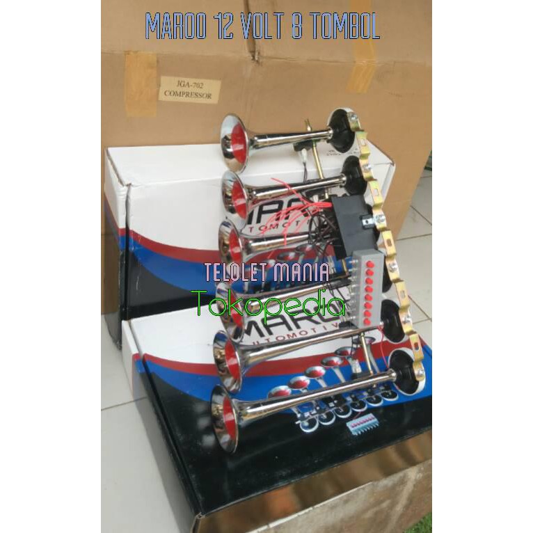 Klakson Mobil - Klakson Telolet 6 Corong 8 Tombol Nada 24Volt