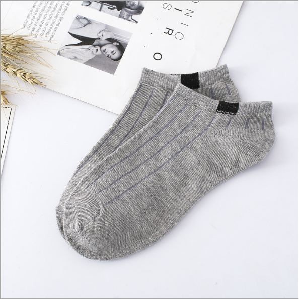 HC Kaos Kaki Polos 2 Warna Garis Pendek Semata Kaki Kaos Kaki Polos Fashion Ankle Cute Import-HC791 ABU