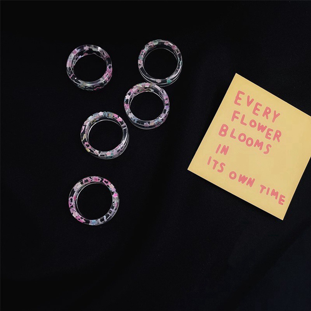 Mxbeauty Cincin Jari Telunjuk Bentuk Bintang Bahan Resin Transparan Aneka Warna Gaya Korea Untuk Wanita