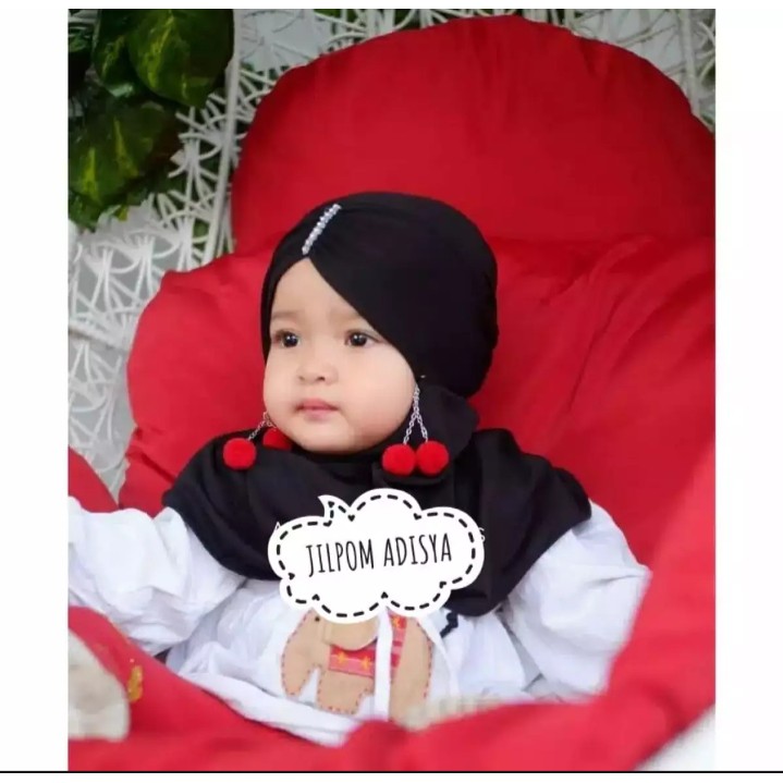 Jilbab Anak Bayi Perempuan Instan Lucu SYIRIA JILPOM Allsize 0-2 Tahun