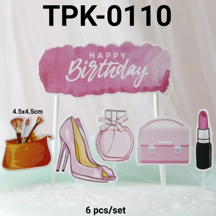 

TPK-0110 CAKE TOPPER KERTAS HIASAN KUE TAS SEPATU PARFUM LIPSTIK BERKUALITAS
