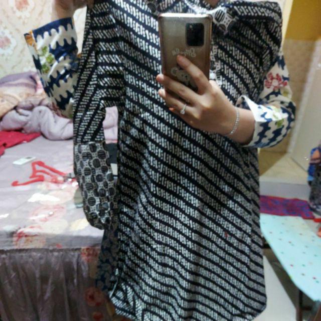 Shanaya Batik Tunik Ahimsa Dress Cap Garutan Biru Kuning Pink Hijau