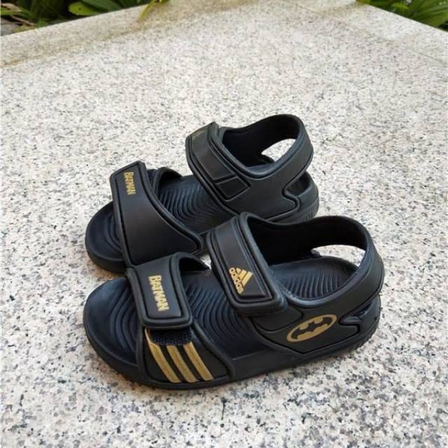 TERMURAH SANDAL  ADIDAS  KIDS BATMAN BLACK GOLD CASUAL 