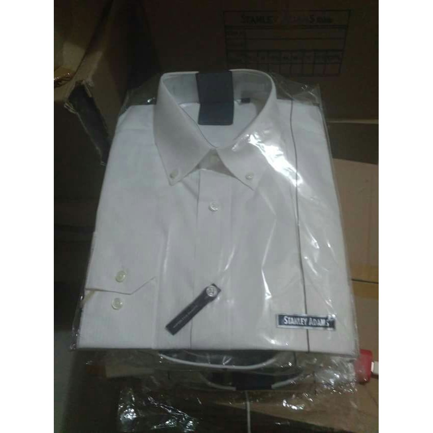KEMEJA KERJA FORMAL PRIA SLIM FIT LENGAN PANJANG STANLEY ADAM PUTIH