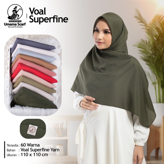 Jilbab Segi Empat Umama Scarf Basic Voal Square Hijab Kerudung Polos Warna Berkualitas Premium