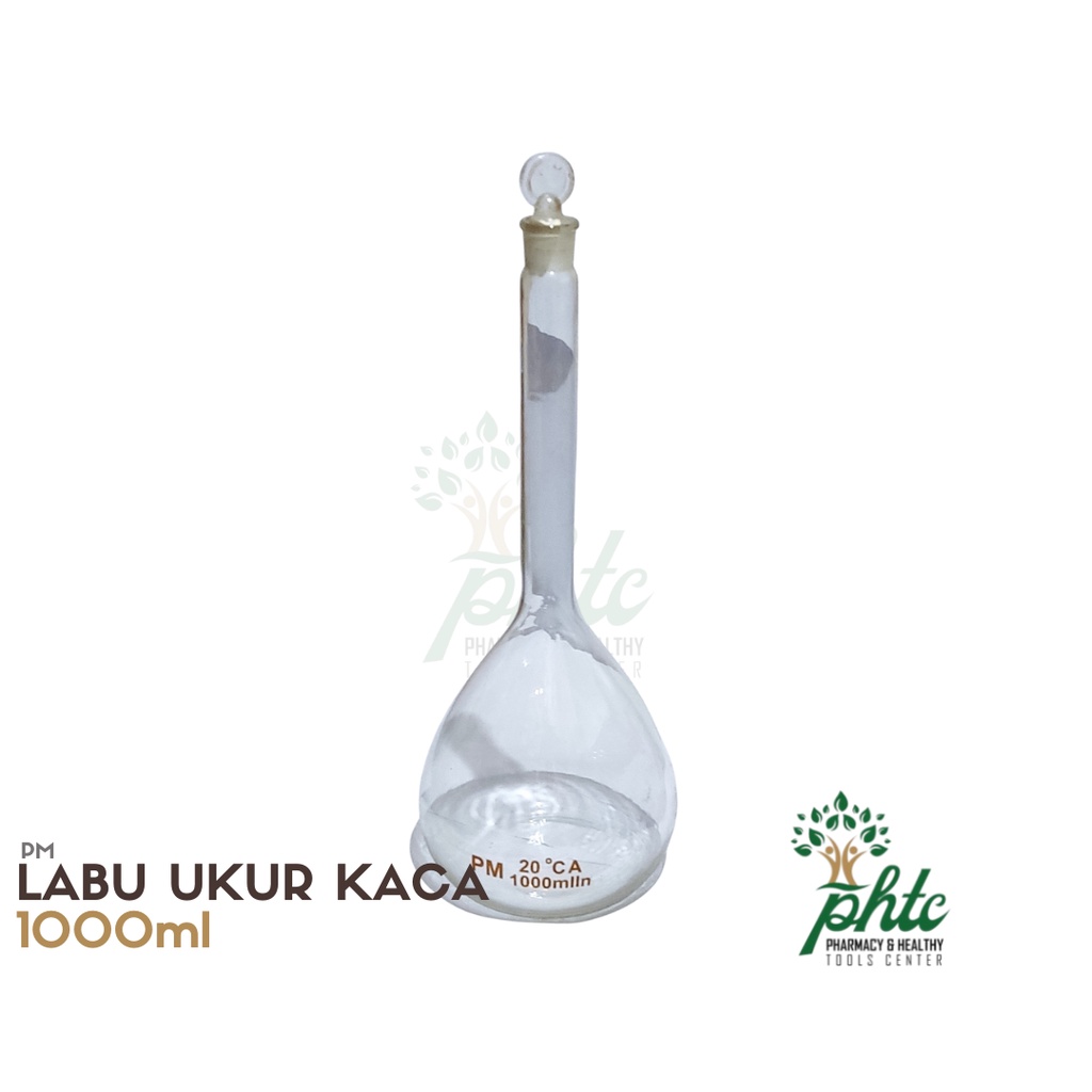 PM Labu Ukur 1000ml l Labu Takar Kaca l Labu Volume 1000 ml Kaca