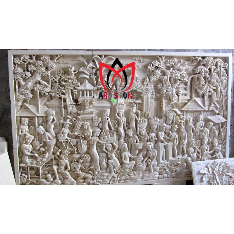 relief hiasan dinding batu alam ukir