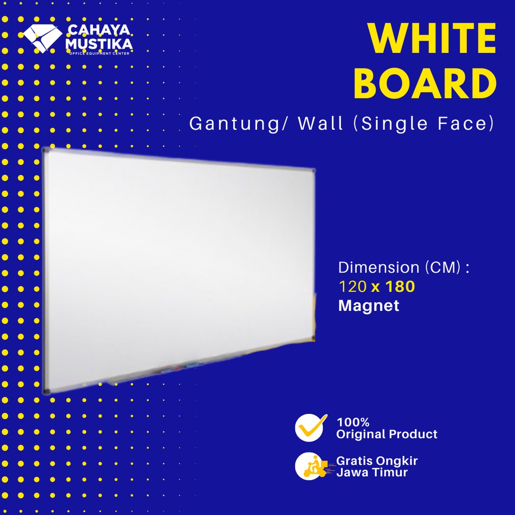 

Jual Papan Tulis Di Malang Whiteboard GH Gantung Magnet Uk 120x180 cm