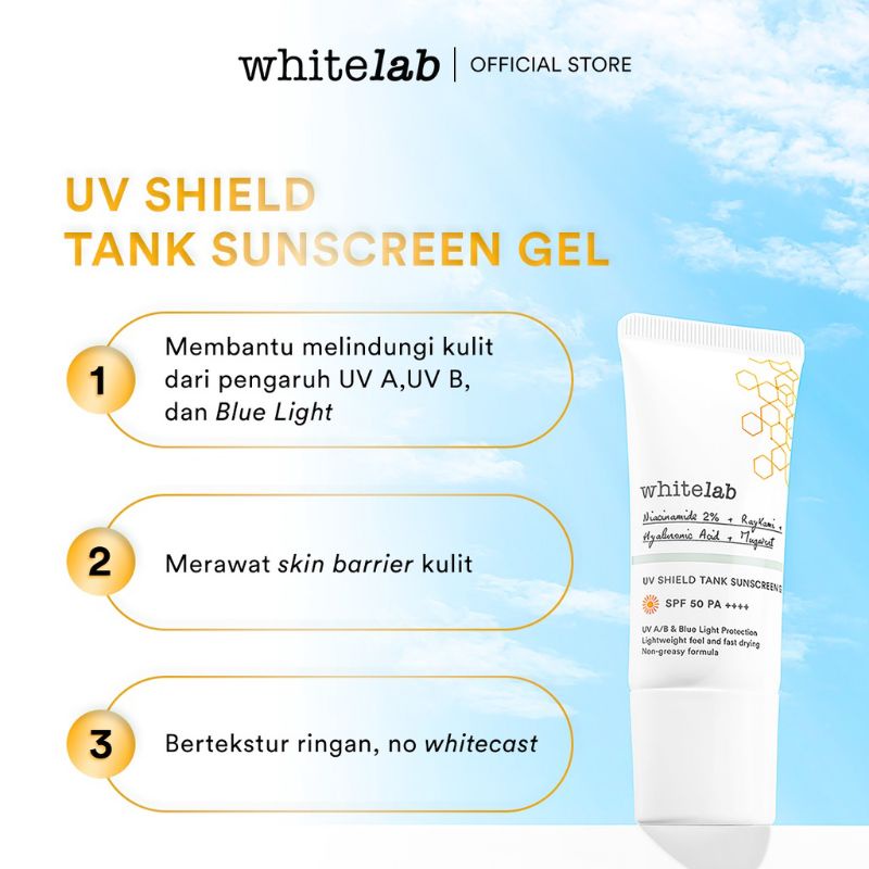 Whitelab UV Shield Tank Sunscreen Gel SPF 50++ PA++++ 30gr