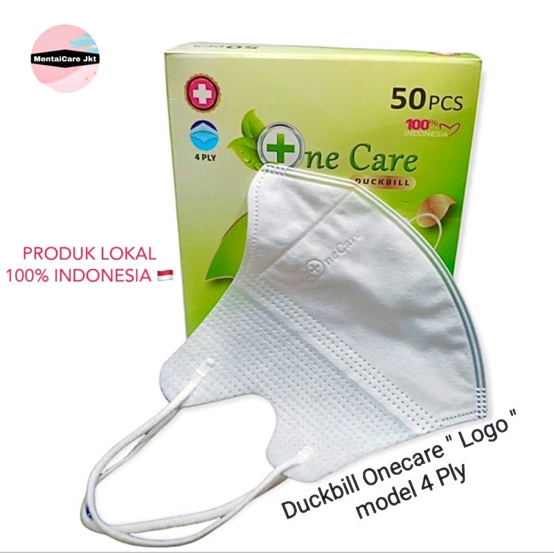 Duckbill OneCare 4ply masker dewasa EMBOS One Care earloop premium 50pcs Produk Lokal