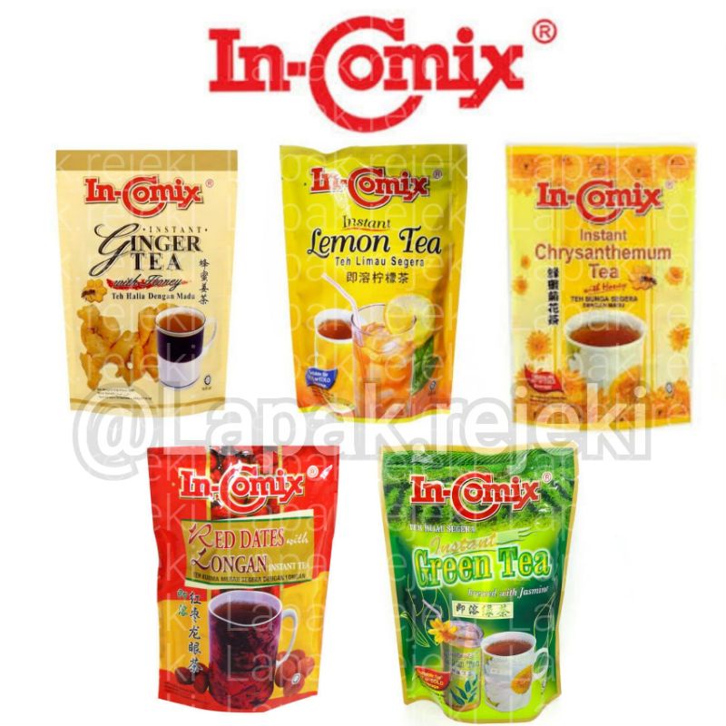 

IN-COMIX Instant Green Tea/ Red Dates / Lemon Tea / Ginger Tea / Chrysanthemum Tea isi 18 Sachet