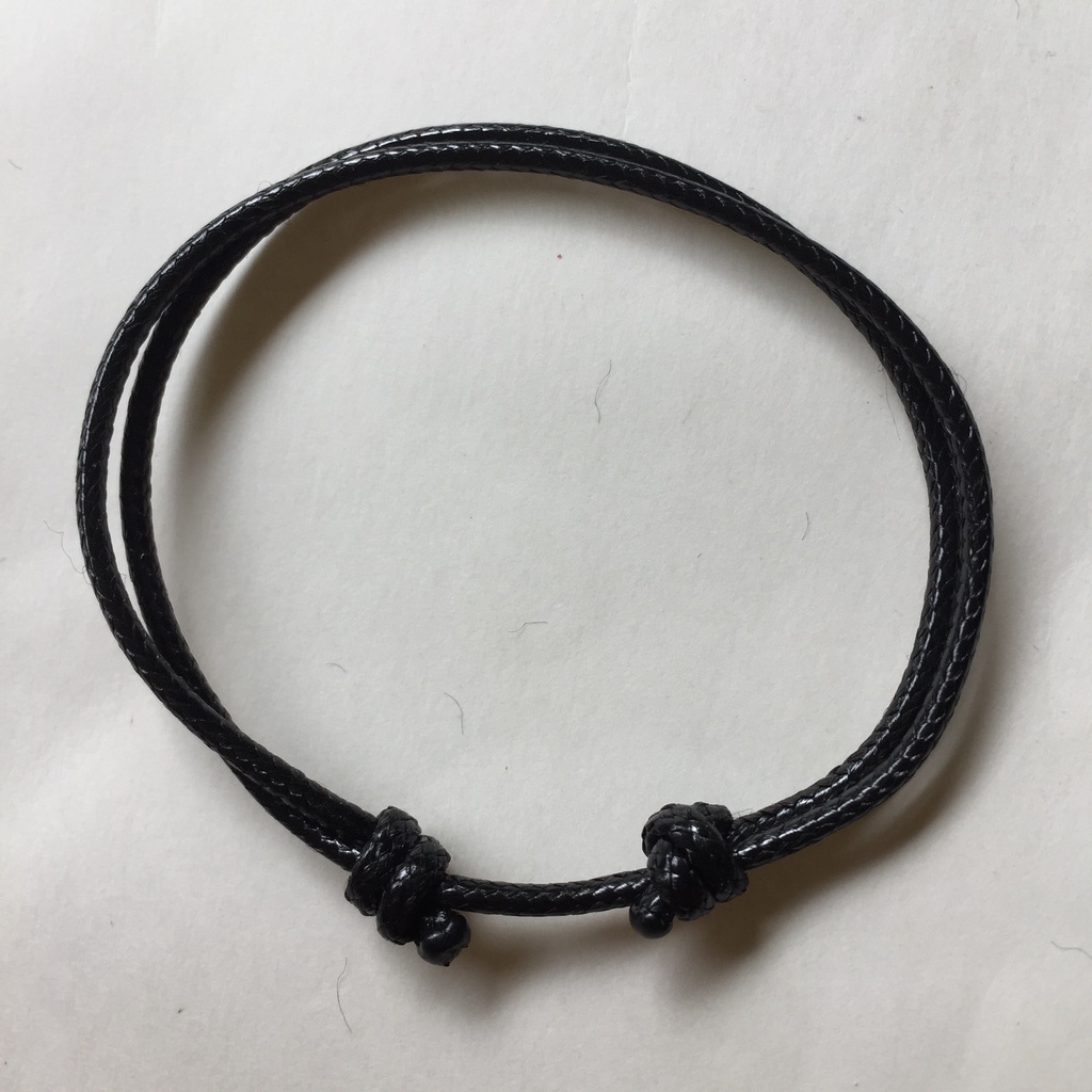 Gelang Pria Wanita Hitam Polos Simple Tali Korea Waterproof Anti air