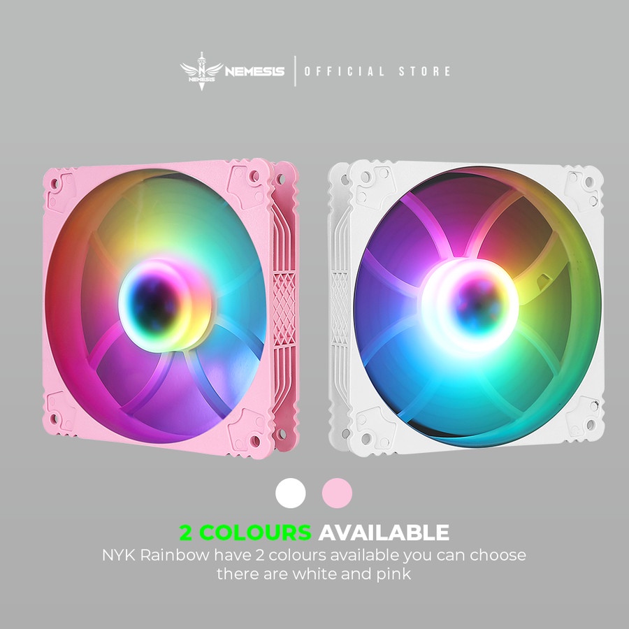 NYK Nemesis Rainbow Fan Case RGB 12cm Diameter