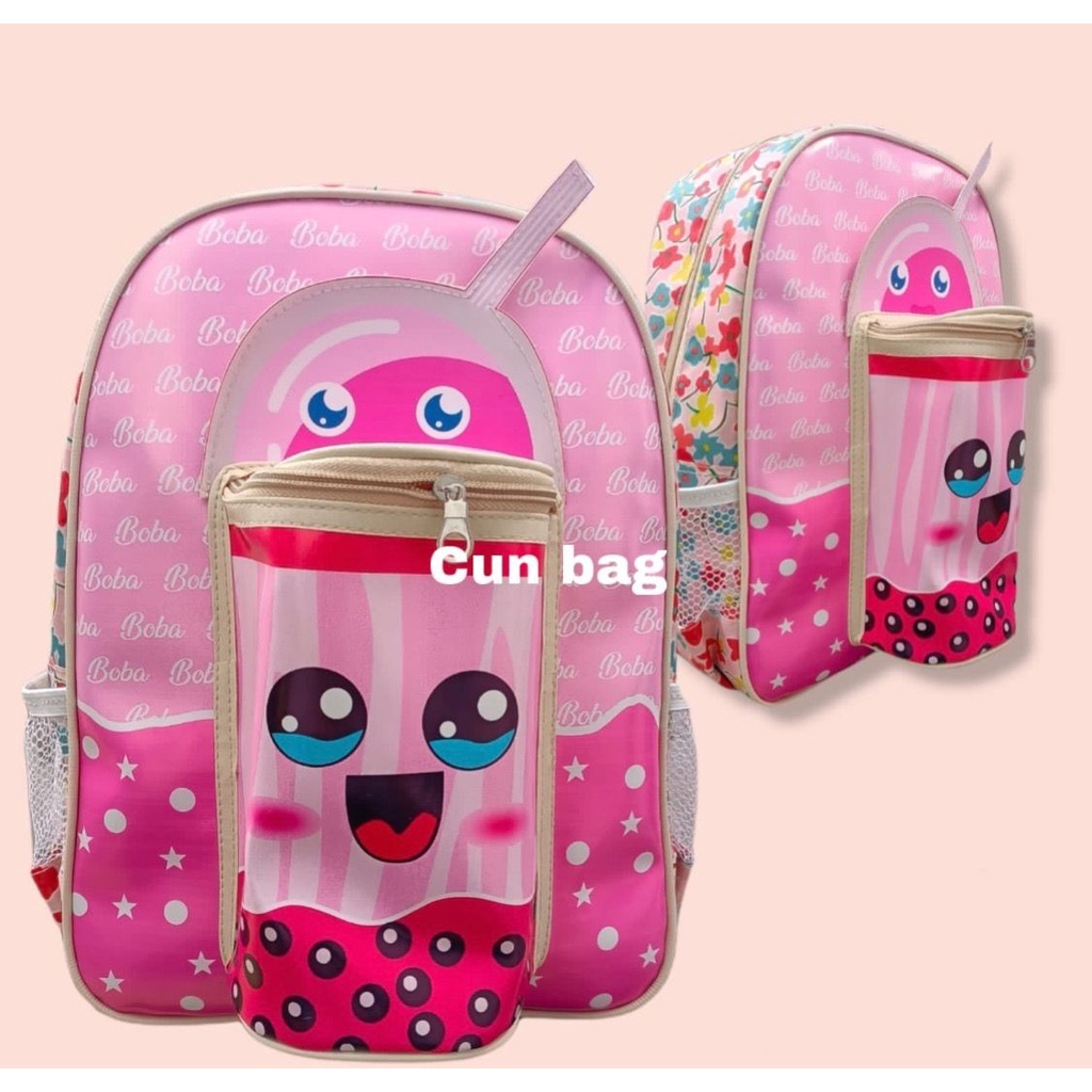 Tas Boba Ransel Lampu nyala LED anak paud timbul 3D mika unicorn kitty bts kuda pony frozen